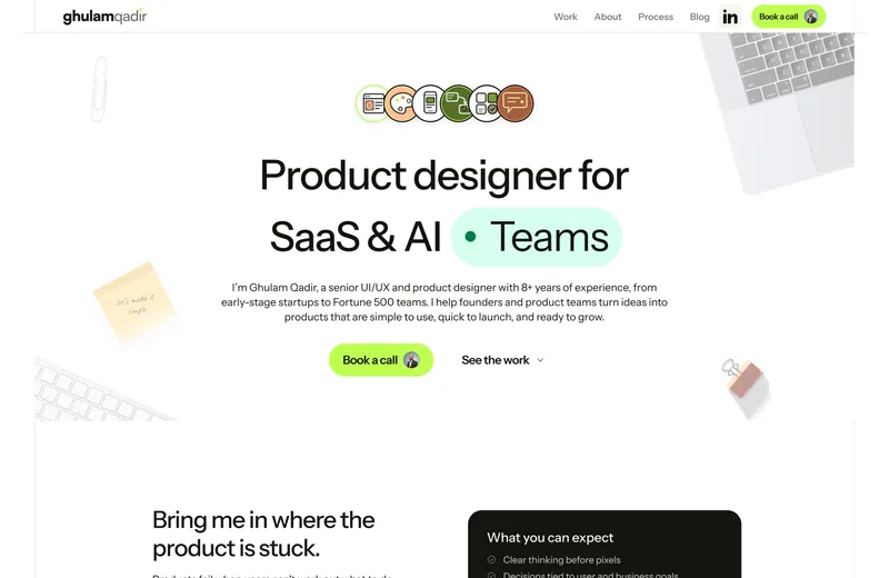 Desktop page design delivered as a Figma frame, with the layout grid and spacing visible