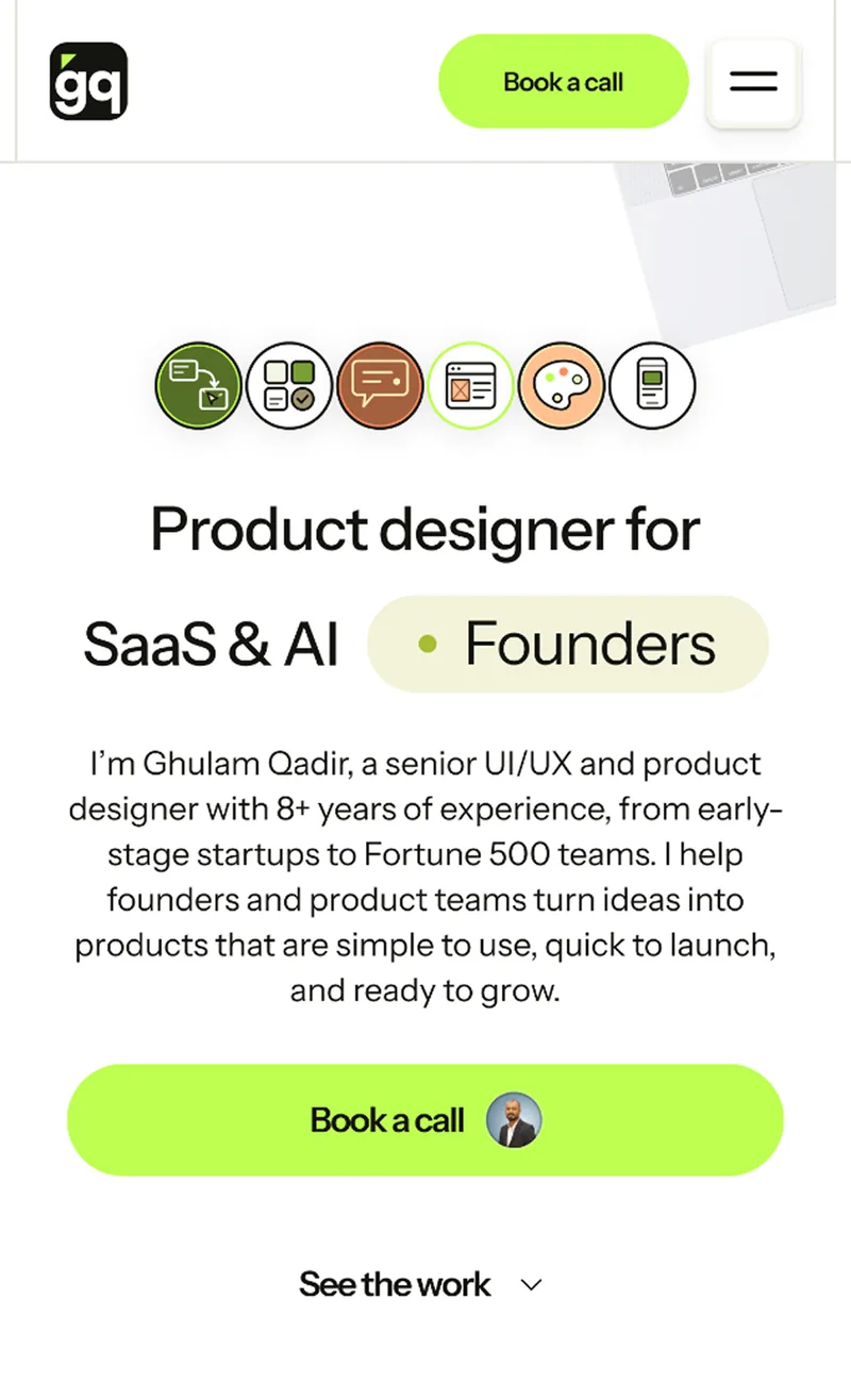 The same page redrawn for mobile, showing how the layout reflows